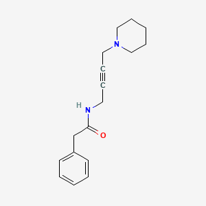 molecular formula C17H22N2O B2581516 2-fenil-N-(4-(piperidin-1-il)but-2-in-1-il)acetamida CAS No. 1396678-54-8