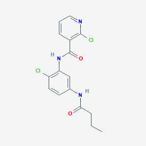 molecular formula C16H15Cl2N3O2 B258152 N-(5-Butyrylamino-2-chloro-phenyl)-2-chloro-nicotinamide 