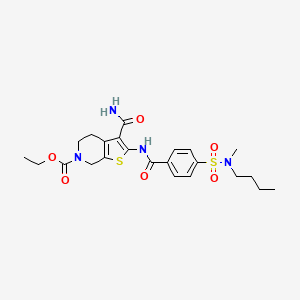 ethyl 2-(4-(N-butyl-N-methylsulfamoyl)benzamido)-3-carbamoyl-4,5-dihydrothieno[2,3-c]pyridine-6(7H)-carboxylate