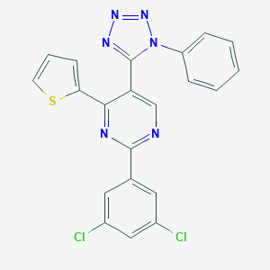 molecular formula C21H12Cl2N6S B258153 2-(3,5-dichlorophenyl)-5-(1-phenyl-1H-tetraazol-5-yl)-4-(2-thienyl)pyrimidine 