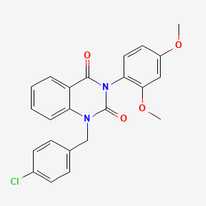 molecular formula C23H19ClN2O4 B2581530 1-(4-chlorobenzyl)-3-(2,4-dimethoxyphenyl)quinazoline-2,4(1H,3H)-dione CAS No. 892270-95-0