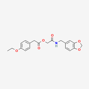 molecular formula C20H21NO6 B2581534 2-[(1,3-Benzodioxol-5-ylmethyl)amino]-2-oxoethyl (4-ethoxyphenyl)acetate CAS No. 1331301-65-5