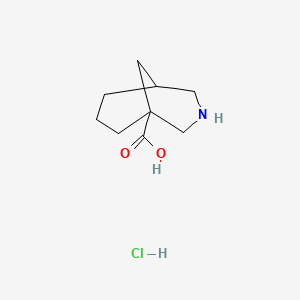 molecular formula C9H16ClNO2 B2581535 3-氮杂双环[3.3.1]壬烷-1-羧酸；盐酸盐 CAS No. 2416230-20-9