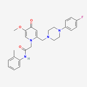 molecular formula C26H29FN4O3 B2581536 2-(2-((4-(4-fluorophenyl)piperazin-1-yl)methyl)-5-methoxy-4-oxopyridin-1(4H)-yl)-N-(o-tolyl)acetamide CAS No. 921478-99-1