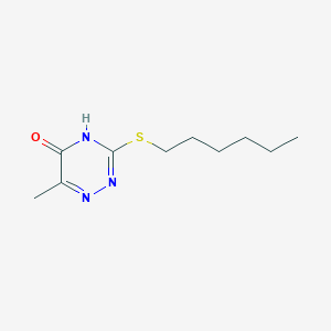 molecular formula C10H17N3OS B2581539 3-(Hexylthio)-6-methyl-1,2,4-triazin-5-ol CAS No. 912907-16-5
