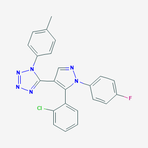 molecular formula C23H16ClFN6 B258154 5-[5-(2-chlorophenyl)-1-(4-fluorophenyl)-1H-pyrazol-4-yl]-1-(4-methylphenyl)-1H-tetraazole 