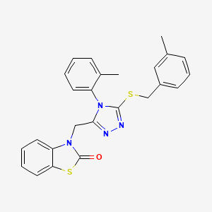 molecular formula C25H22N4OS2 B2581546 3-((5-((3-methylbenzyl)thio)-4-(o-tolyl)-4H-1,2,4-triazol-3-yl)methyl)benzo[d]thiazol-2(3H)-one CAS No. 847402-98-6