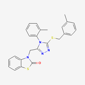 3-((5-((3-methylbenzyl)thio)-4-(o-tolyl)-4H-1,2,4-triazol-3-yl)methyl)benzo[d]thiazol-2(3H)-one