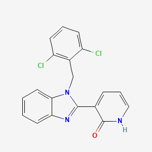 molecular formula C19H13Cl2N3O B2581547 3-[1-(2,6-dichlorobenzyl)-1H-1,3-benzimidazol-2-yl]-2(1H)-pyridinone CAS No. 860784-63-0