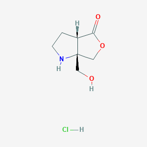 B2581549 (3As,6aS)-6a-(hydroxymethyl)-2,3,3a,6-tetrahydro-1H-furo[3,4-b]pyrrol-4-one;hydrochloride CAS No. 2287248-25-1