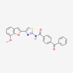 molecular formula C26H18N2O4S B2581553 4-benzoyl-N-(4-(7-methoxybenzofuran-2-yl)thiazol-2-yl)benzamide CAS No. 921566-00-9