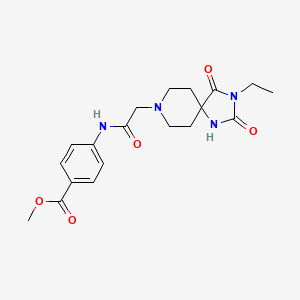 molecular formula C19H24N4O5 B2581556 Methyl 4-(2-(3-ethyl-2,4-dioxo-1,3,8-triazaspiro[4.5]decan-8-yl)acetamido)benzoate CAS No. 923184-65-0