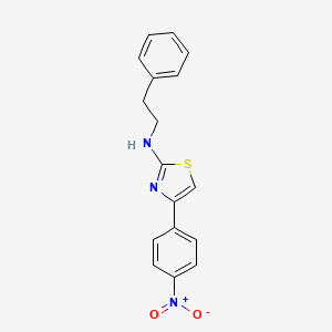 molecular formula C17H15N3O2S B2581559 4-(4-nitrophenyl)-N-phenethyl-1,3-thiazol-2-amine CAS No. 406471-61-2