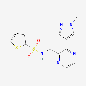 molecular formula C13H13N5O2S2 B2581560 N-((3-(1-methyl-1H-pyrazol-4-yl)pyrazin-2-yl)methyl)thiophene-2-sulfonamide CAS No. 2034371-41-8