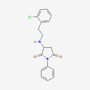 molecular formula C18H17ClN2O2 B2581563 3-{[2-(2-Chlorophenyl)ethyl]amino}-1-phenylpyrrolidine-2,5-dione CAS No. 494853-47-3