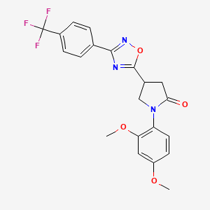 molecular formula C21H18F3N3O4 B2581564 1-(2,4-Dimethoxyphenyl)-4-(3-(4-(trifluoromethyl)phenyl)-1,2,4-oxadiazol-5-yl)pyrrolidin-2-one CAS No. 1081127-37-8