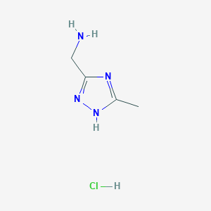 molecular formula C4H9ClN4 B2581566 (5-methyl-4H-1,2,4-triazol-3-yl)methanamine hydrochloride CAS No. 1220039-82-6