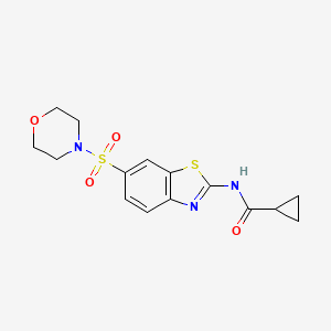 molecular formula C15H17N3O4S2 B2581567 N-(6-(吗啉磺酰基)苯并[d]噻唑-2-基)环丙烷甲酰胺 CAS No. 865592-44-5