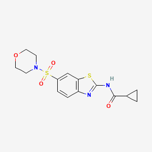 molecular formula C15H17N3O4S2 B2581567 N-(6-morpholin-4-ylsulfonyl-1,3-benzothiazol-2-yl)cyclopropanecarboxamide CAS No. 865592-44-5