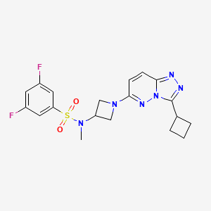 molecular formula C19H20F2N6O2S B2581571 N-(1-(3-环丁基-[1,2,4]三唑并[4,3-b]哒嗪-6-基)氮杂环丁烷-3-基)-3,5-二氟-N-甲基苯磺酰胺 CAS No. 2309586-78-3
