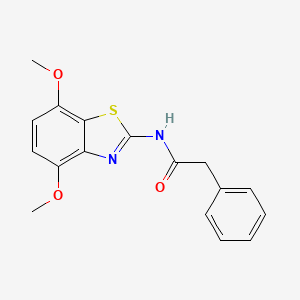 molecular formula C17H16N2O3S B2581573 N-(4,7-dimethoxy-1,3-benzothiazol-2-yl)-2-phenylacetamide CAS No. 868368-54-1