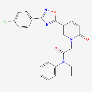 2-(5-(3-(4-chlorophenyl)-1,2,4-oxadiazol-5-yl)-2-oxopyridin-1(2H)-yl)-N-ethyl-N-phenylacetamide