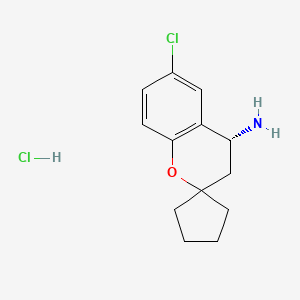 molecular formula C13H17Cl2NO B2581577 (R)-6-Chlorospiro[chromane-2,1'-cyclopentan]-4-amine hydrochloride CAS No. 2227860-59-3