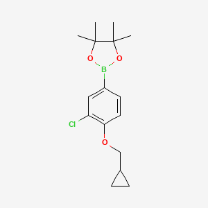 molecular formula C16H22BClO3 B2581580 2-(3-氯-4-(环丙基甲氧基)苯基)-4,4,5,5-四甲基-1,3,2-二氧杂硼环丁烷 CAS No. 1860005-05-5