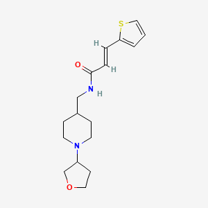 molecular formula C17H24N2O2S B2581581 (E)-N-((1-(tetrahydrofuran-3-yl)piperidin-4-yl)methyl)-3-(thiophen-2-yl)acrylamide CAS No. 2035008-07-0