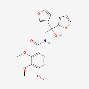 molecular formula C20H21NO7 B2581587 N-(2-(furan-2-yl)-2-(furan-3-yl)-2-hydroxyethyl)-2,3,4-trimethoxybenzamide CAS No. 2034235-85-1