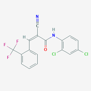 molecular formula C17H9Cl2F3N2O B2581591 (Z)-2-氰基-N-(2,4-二氯苯基)-3-[2-(三氟甲基)苯基]丙-2-烯酰胺 CAS No. 557745-78-5