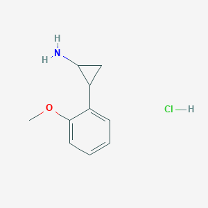 molecular formula C10H14ClNO B2581596 2-(2-Methoxyphenyl)cyclopropan-1-amine hydrochloride CAS No. 1258639-88-1