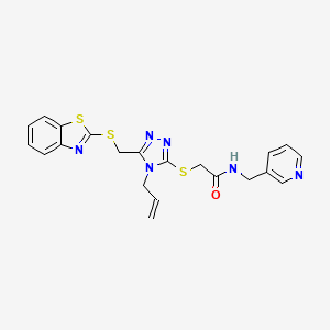 2-({5-[(1,3-benzothiazol-2-ylsulfanyl)methyl]-4-(prop-2-en-1-yl)-4H-1,2,4-triazol-3-yl}sulfanyl)-N-[(pyridin-3-yl)methyl]acetamide