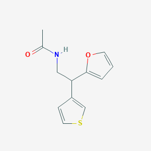 molecular formula C12H13NO2S B2581601 N-(2-(furan-2-yl)-2-(thiophen-3-yl)ethyl)acetamide CAS No. 2097898-94-5