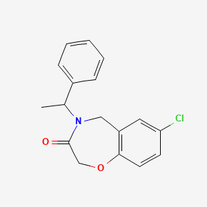 molecular formula C17H16ClNO2 B2581606 7-chloro-4-(1-phenylethyl)-4,5-dihydro-1,4-benzoxazepin-3(2H)-one CAS No. 1326844-39-6