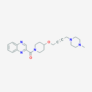 molecular formula C23H29N5O2 B2581607 [4-[4-(4-Methylpiperazin-1-yl)but-2-ynoxy]piperidin-1-yl]-quinoxalin-2-ylmethanone CAS No. 2415633-64-4