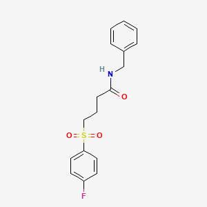 molecular formula C17H18FNO3S B2581608 N-benzyl-4-((4-fluorophenyl)sulfonyl)butanamide CAS No. 922856-36-8