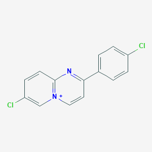 molecular formula C14H9Cl2N2+ B258161 7-Chloro-2-(4-chlorophenyl)pyrido[1,2-a]pyrimidin-5-ium 
