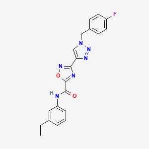 molecular formula C20H17FN6O2 B2581610 N~5~-(3-ethylphenyl)-3-[1-(4-fluorobenzyl)-1H-1,2,3-triazol-4-yl]-1,2,4-oxadiazole-5-carboxamide CAS No. 1251607-97-2