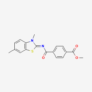 molecular formula C18H16N2O3S B2581611 (E)-methyl 4-((3,6-dimethylbenzo[d]thiazol-2(3H)-ylidene)carbamoyl)benzoate CAS No. 441291-55-0