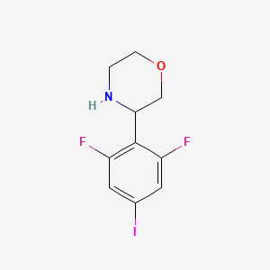 molecular formula C10H10F2INO B2581613 3-(2,6-二氟-4-碘苯基)吗啉 CAS No. 1337397-84-8