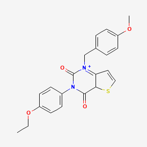 molecular formula C22H20N2O4S B2581615 3-(4-ethoxyphenyl)-1-[(4-methoxyphenyl)methyl]-1H,2H,3H,4H-thieno[3,2-d]pyrimidine-2,4-dione CAS No. 1326832-62-5