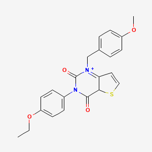 molecular formula C22H20N2O4S B2581615 3-(4-乙氧基苯基)-1-[(4-甲氧基苯基)甲基]-1H,2H,3H,4H-噻吩并[3,2-d]嘧啶-2,4-二酮 CAS No. 1326832-62-5