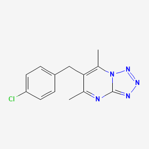 molecular formula C13H12ClN5 B2581617 6-(4-氯苄基)-5,7-二甲基[1,2,3,4]四唑并[1,5-a]嘧啶 CAS No. 861210-56-2