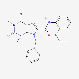 molecular formula C24H24N4O4 B2581620 7-benzyl-N-(2-ethoxyphenyl)-1,3-dimethyl-2,4-dioxo-2,3,4,7-tetrahydro-1H-pyrrolo[2,3-d]pyrimidine-6-carboxamide CAS No. 1021216-15-8