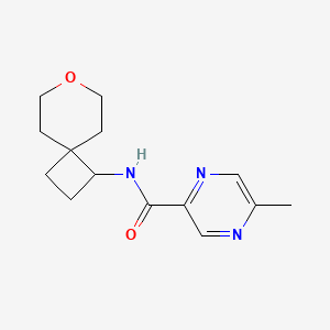 molecular formula C14H19N3O2 B2581622 5-methyl-N-{7-oxaspiro[3.5]nonan-1-yl}pyrazine-2-carboxamide CAS No. 2195811-13-1