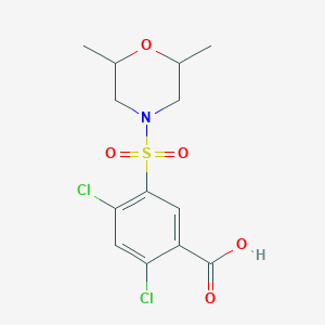 molecular formula C13H15Cl2NO5S B2581634 2,4-二氯-5-[(2,6-二甲基吗啉-4-基)磺酰基]苯甲酸 CAS No. 727674-93-3