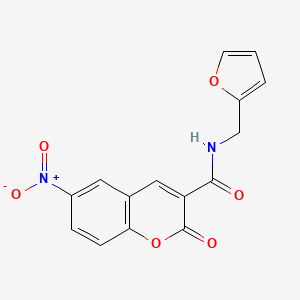 molecular formula C15H10N2O6 B2581635 N-(furan-2-ylmethyl)-6-nitro-2-oxochromene-3-carboxamide CAS No. 388609-35-6