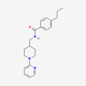 molecular formula C21H27N3O B2581643 4-丙基-N-((1-(吡啶-2-基)哌啶-4-基)甲基)苯甲酰胺 CAS No. 1235058-24-8