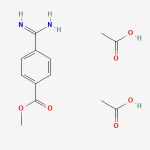 molecular formula C13H18N2O6 B2581645 4-Methoxycarbonylbenzamidine diacetic acid salt CAS No. 1955518-13-4; 50466-15-4